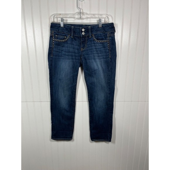 American Eagle Jeans Artist Womens Size 4 Studded Stretch Dark Wash Denim - Picture 1 of 5